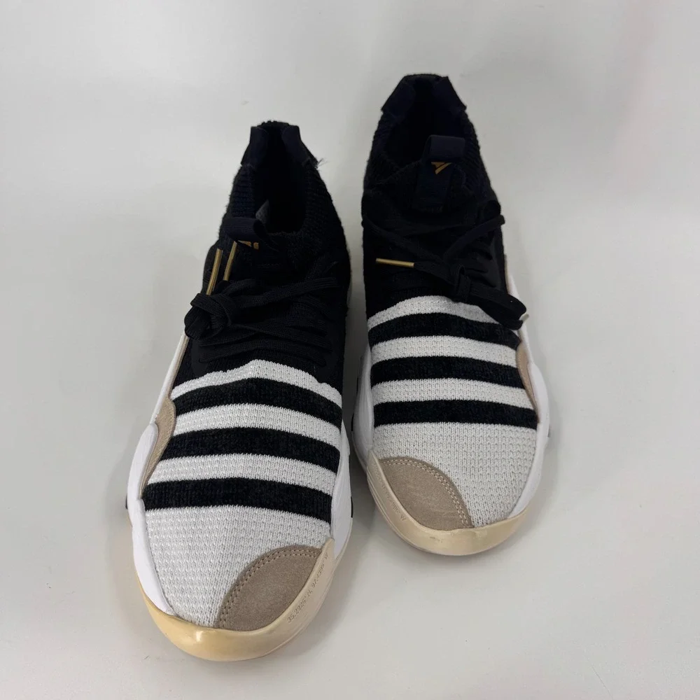 Adidas Trae Young 2.0 Basketball Shoes Mens 13 Black White Striped Gold H68999